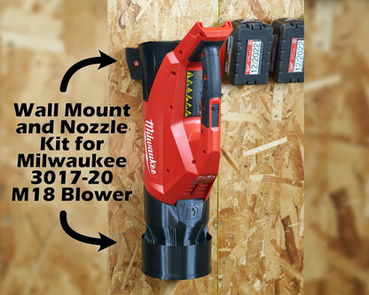 Milwaukee Tool M18 FUEL Leaf Blower Bundle Kit Wall Mount Storage Organization Compact Venturi Nozzle 3017-20