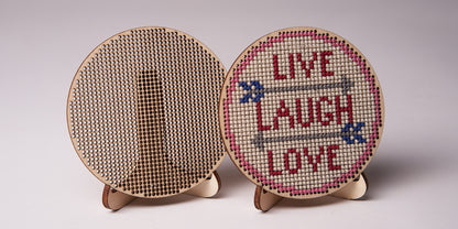 Wooden Circle Cross Stitch Blank Frame